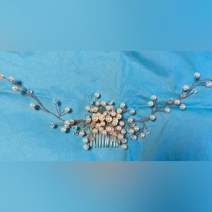 Custom Bridal Rose Gold/White Pearl Wedding Hair Vine!!